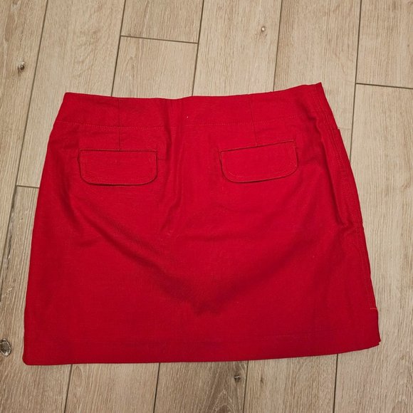 Express Stretch Red Skirt Womens 9/10 Mini Skirt - Cotton Spandex -NWOT - Picture 3 of 8